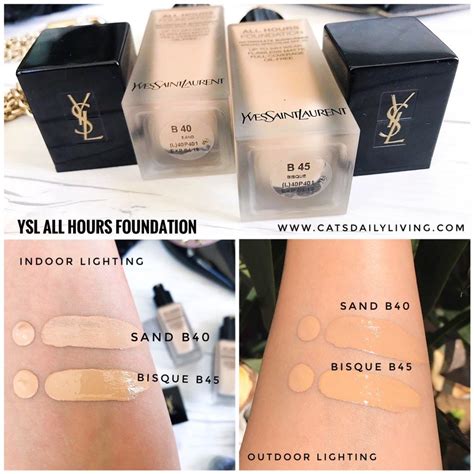 ysl all hours foundation swatches.